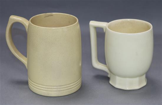 Two pieces of Wedgwood by Keith Murray - a creamer and a mug tallest 12cm